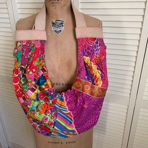 FREE PEOPLE Slouchy Colorful Cotton Hobo Bag